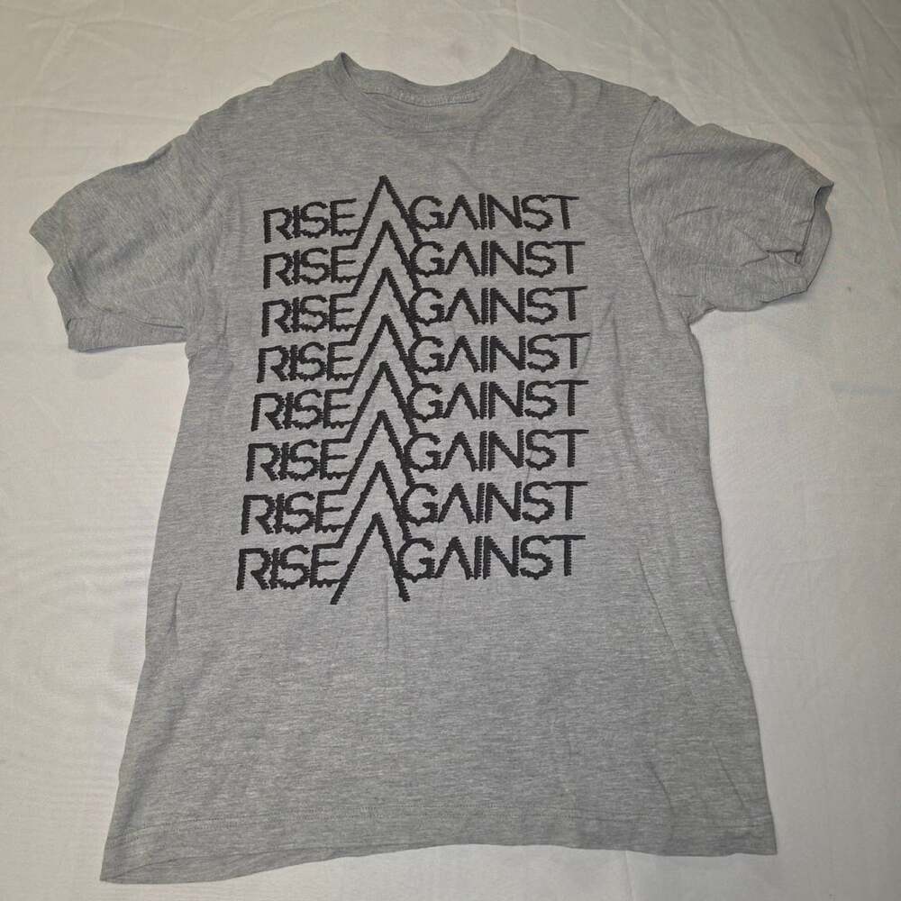 Rise Against Grey Band T-Shirt Medium Punk Rock Tour Merch